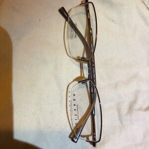 Kenneth Cole Sporty Reaction Rose Gold Blue/Brown Rimless Rectangular Glasses